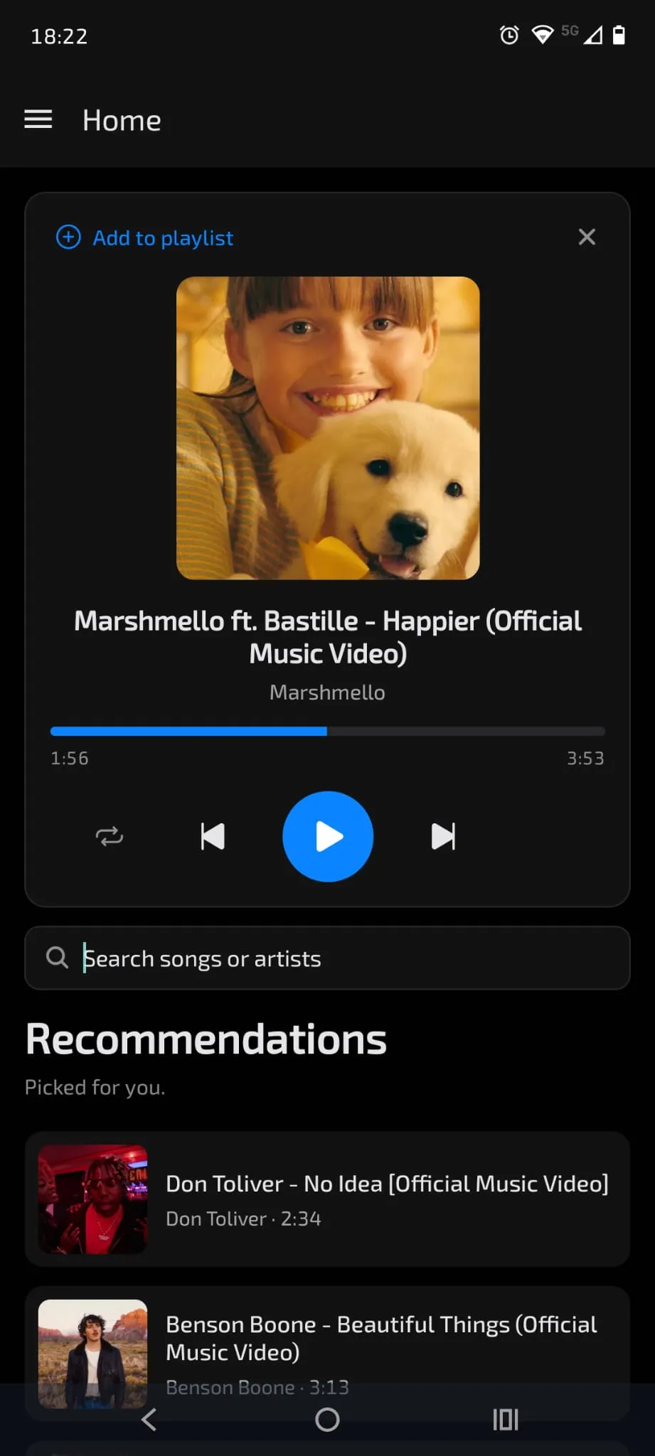 Senti mobile homepage
